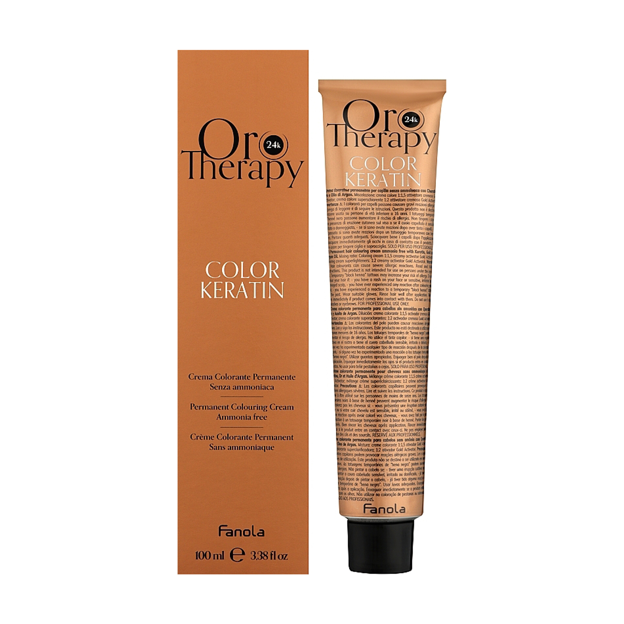 Безаміачна крем-фарба для волосся Fanola Oro Therapy Color Keratin Oro Puro 5.00 Intense Light Chestnut, 100 мл